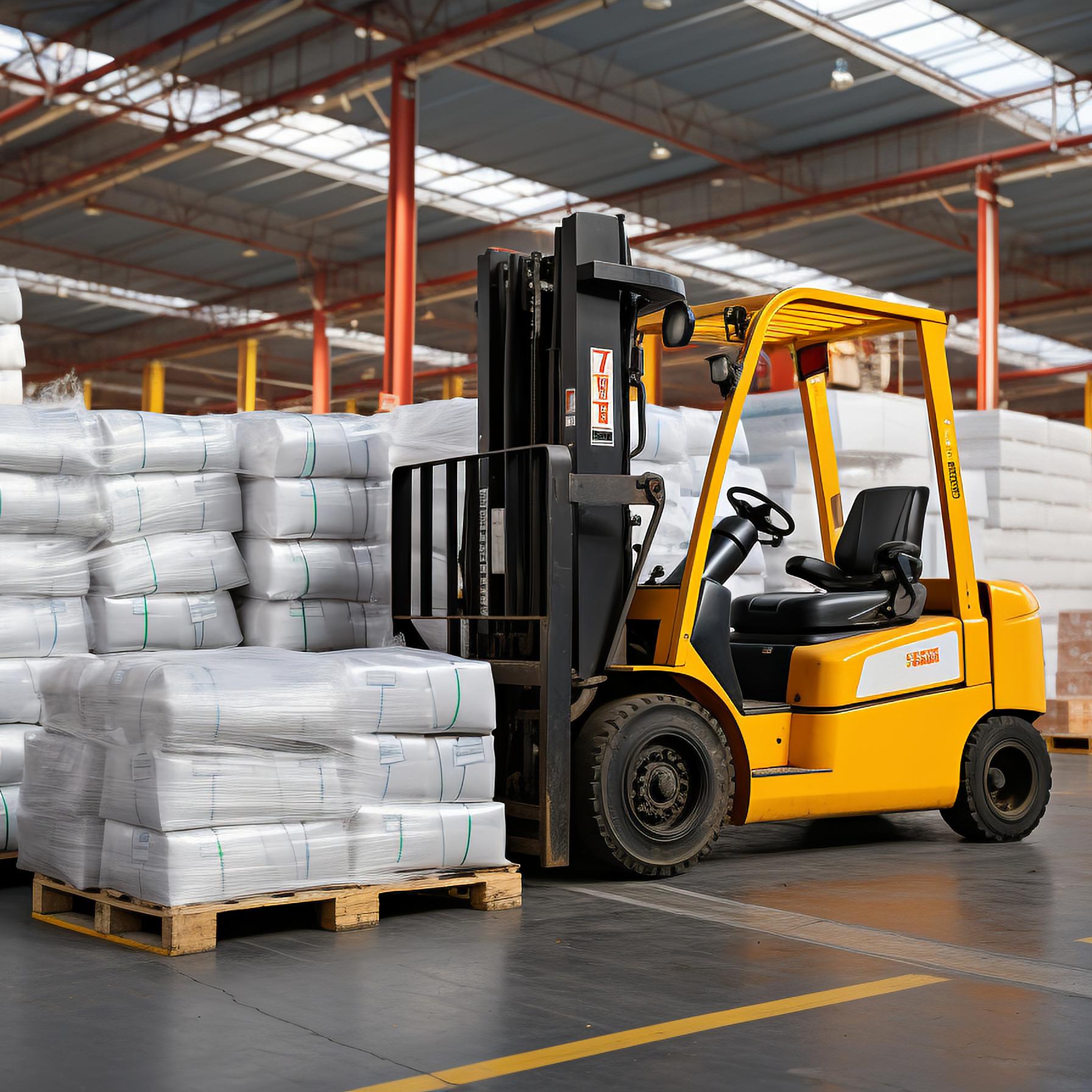 Consolidated freight prepared on a warehouse dock